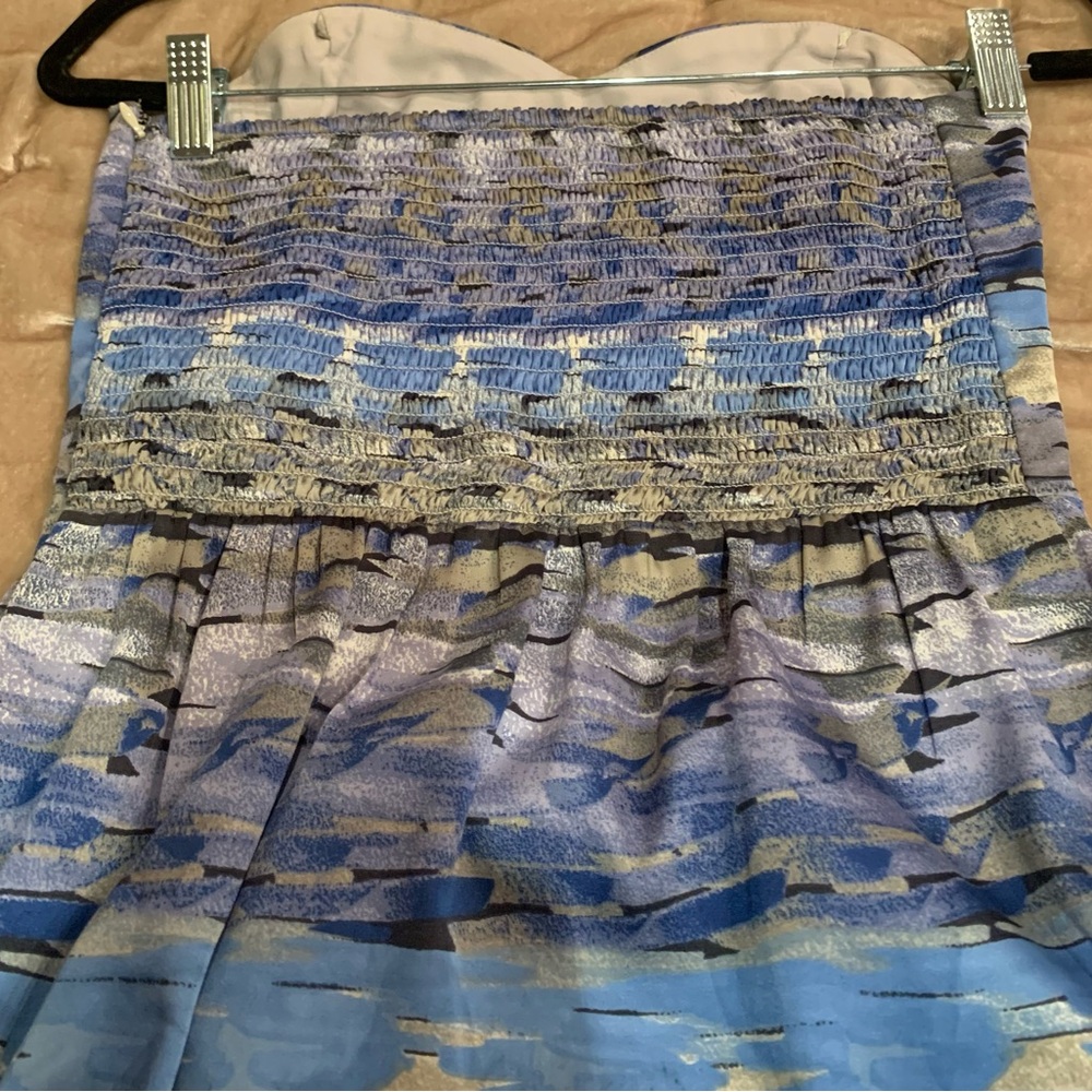 BCBGeneration Strapless Blue and Gray Patterned C… - image 10